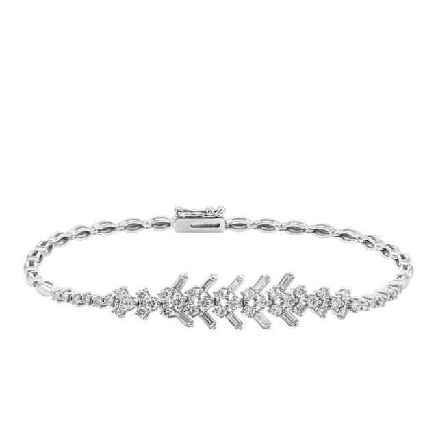 Браслет из белого золота с бриллиантами (052327)