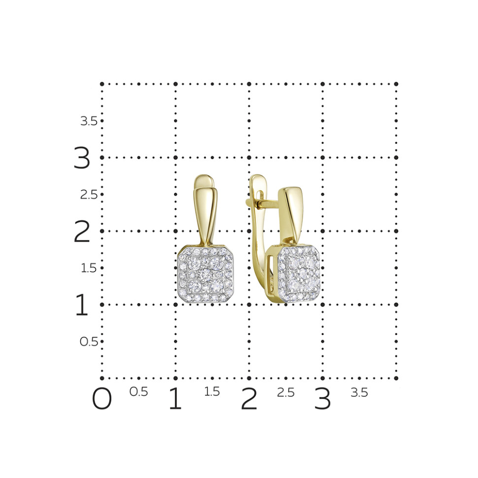 Серьги из жёлтого золота с бриллиантами (058846)