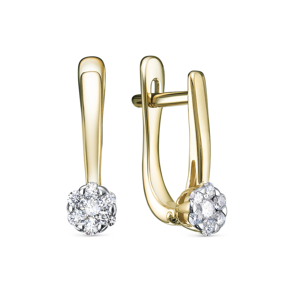 Серьги из жёлтого золота с бриллиантами (054800)