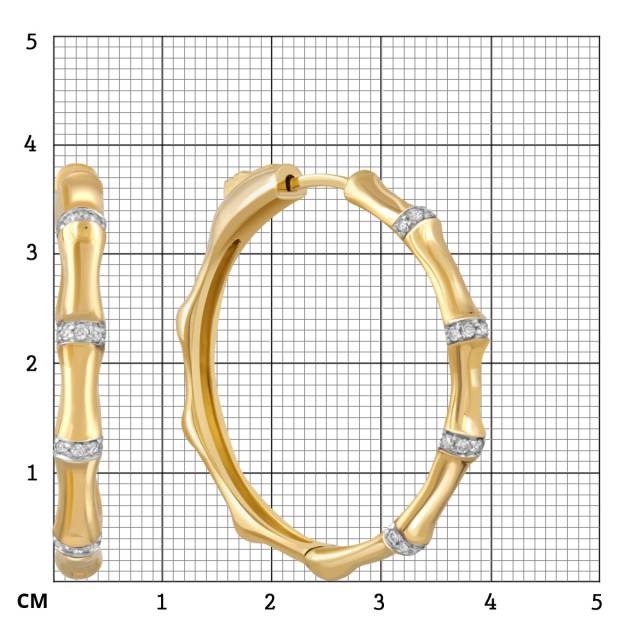 Серьги из жёлтого золота с бриллиантами (051838)