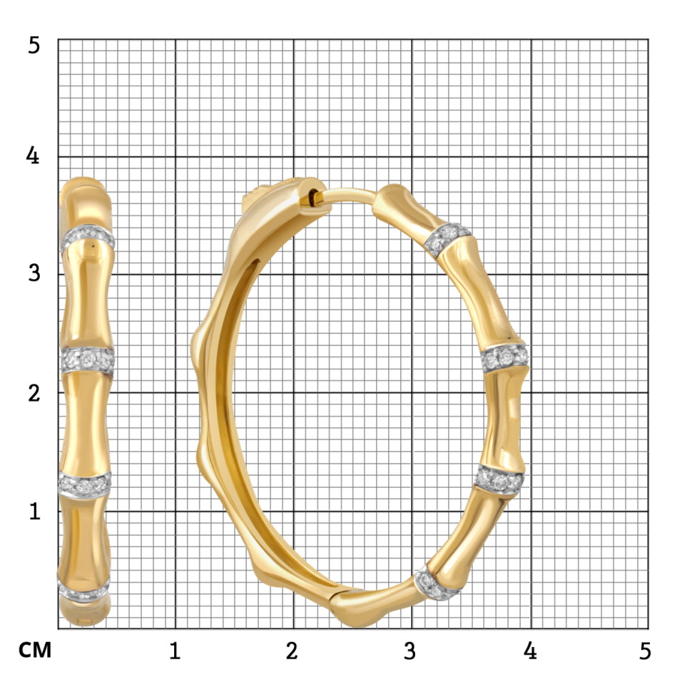 Серьги из жёлтого золота с бриллиантами (051838)