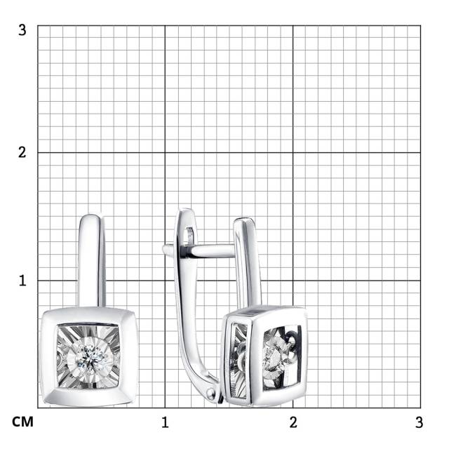 Серьги из белого золота с бриллиантами (064724)