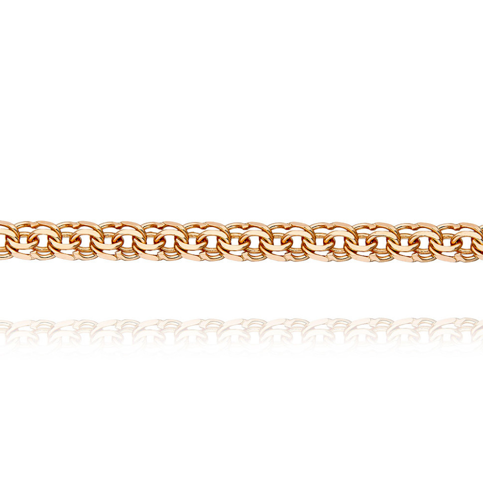 Цепь из красного золота, плетение Гарибальди (044271)