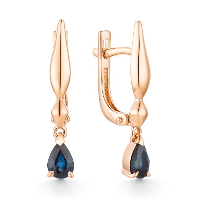 Серьги из красного золота с сапфирами (042083)