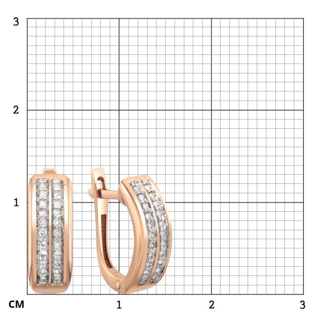 Серьги из красного золота с бриллиантами (024039)