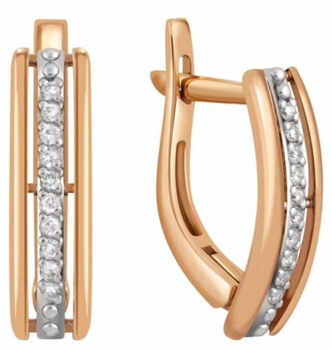 Серьги из красного золота с бриллиантами