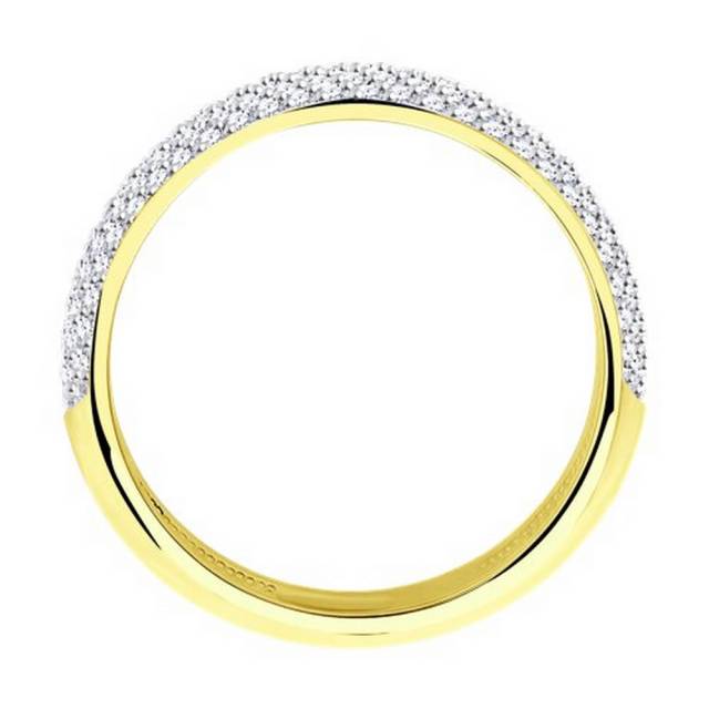 Кольцо из жёлтого золота с бриллиантами (048579)