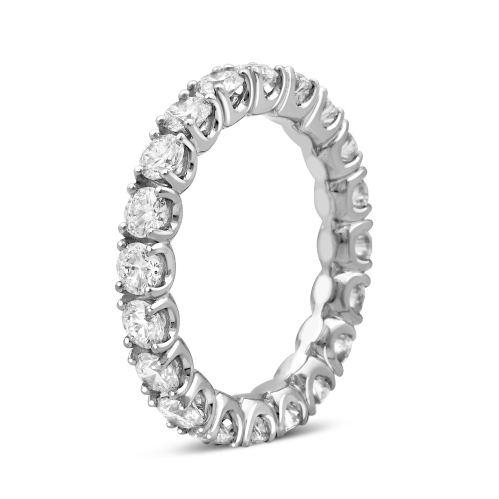 Обручальное кольцо из белого золота с бриллиантами (049323)