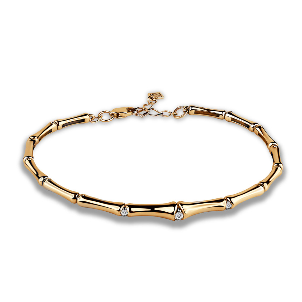 Браслет из красного золота с бриллиантами (054992)