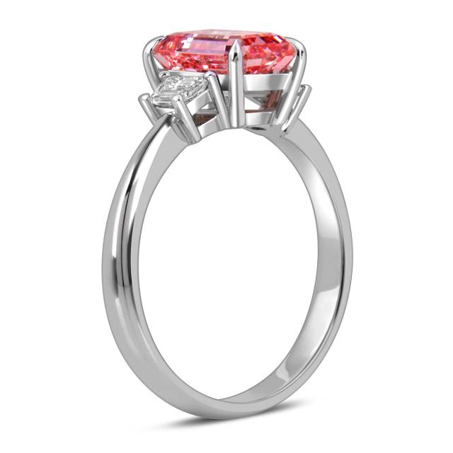 Помолвочное кольцо из белого золота с розовым бриллиантом (060200)