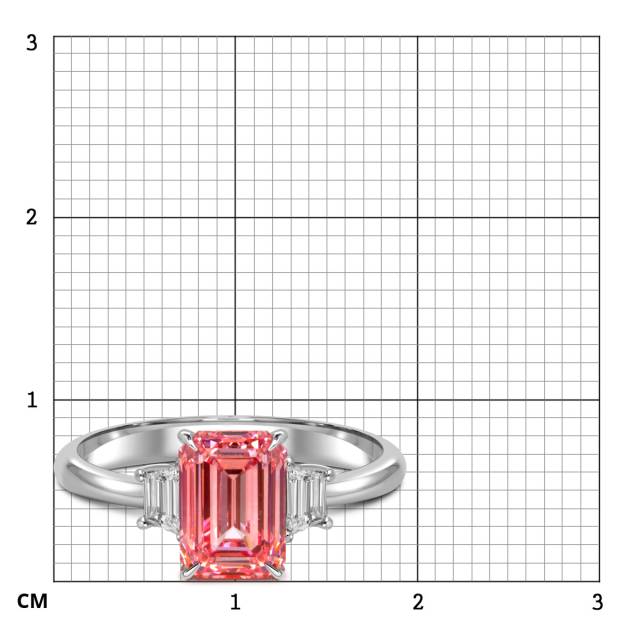 Помолвочное кольцо из белого золота с розовым бриллиантом (060200)