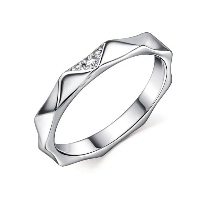 Кольцо из белого золота с бриллиантами (061254)