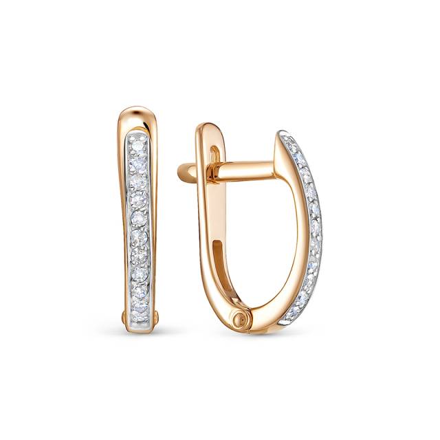 Серьги из красного золота с бриллиантами (053901)