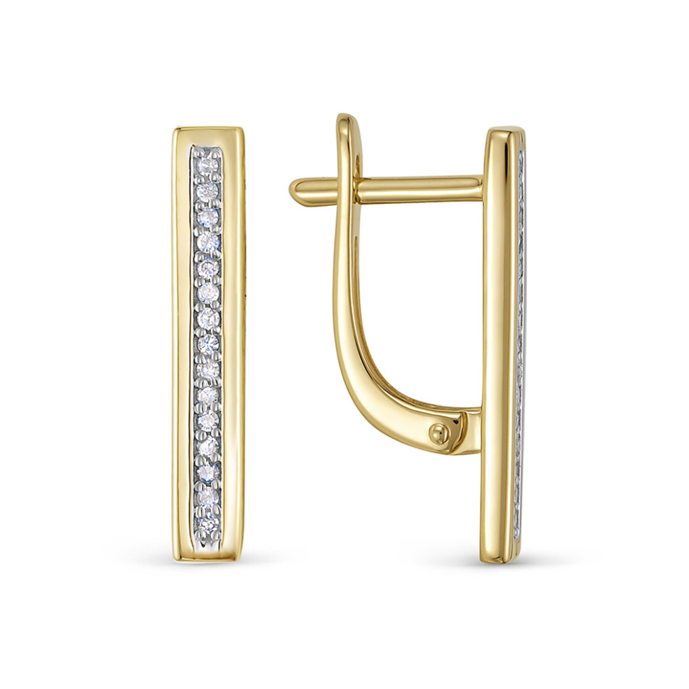 Серьги из жёлтого золота с бриллиантами (058851)