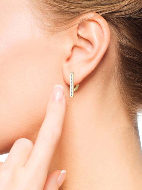 Серьги из жёлтого золота с бриллиантами (058851)