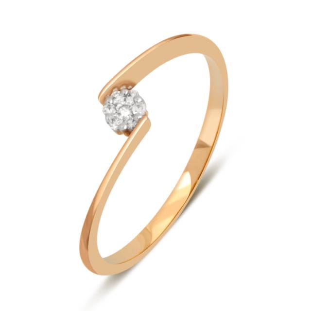 Кольцо из красного золота с бриллиантами (032746)
