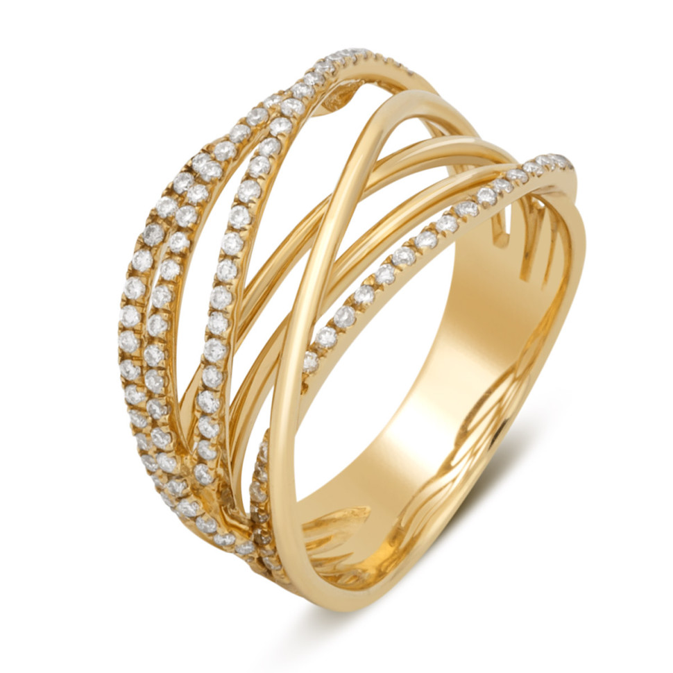 Кольцо из жёлтого золота с бриллиантами (027499)