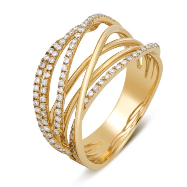 Кольцо из жёлтого золота с бриллиантами (027499)