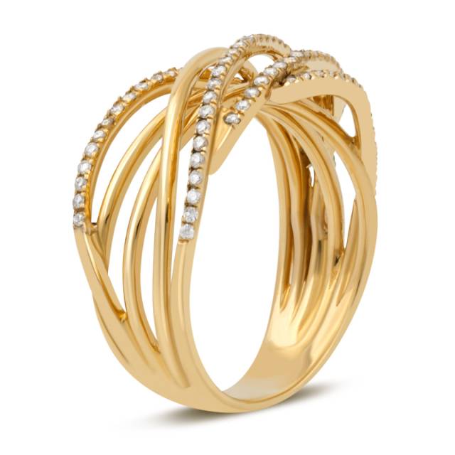 Кольцо из жёлтого золота с бриллиантами (027499)