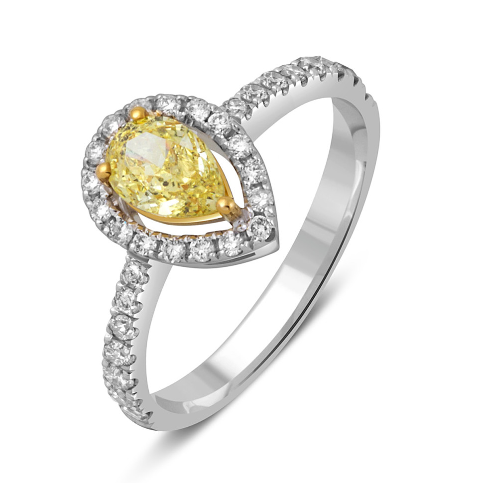 Помолвочное кольцо из белого золота с бриллиантами (052376)