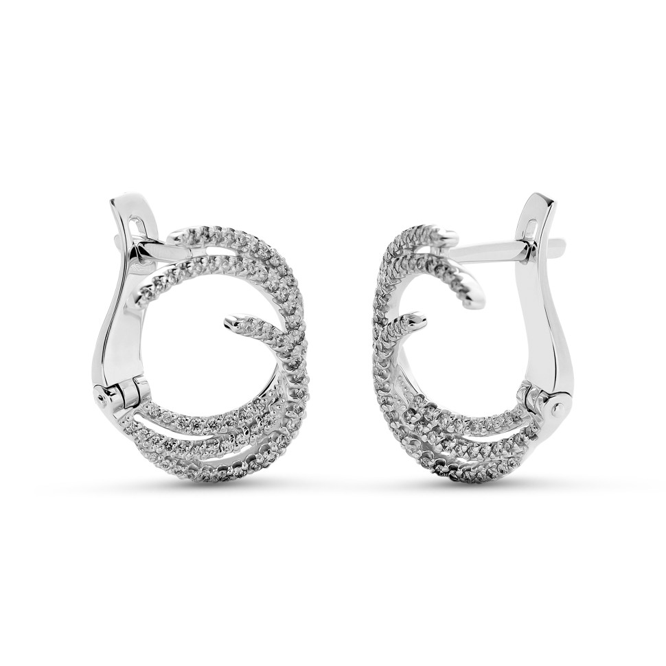 Серьги из белого золота с бриллиантами (059878)
