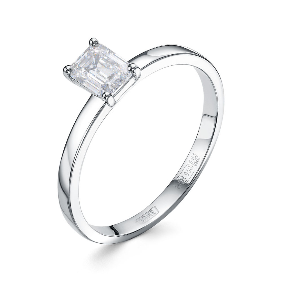 Помолвочное кольцо из платины с бриллиантом (058933)