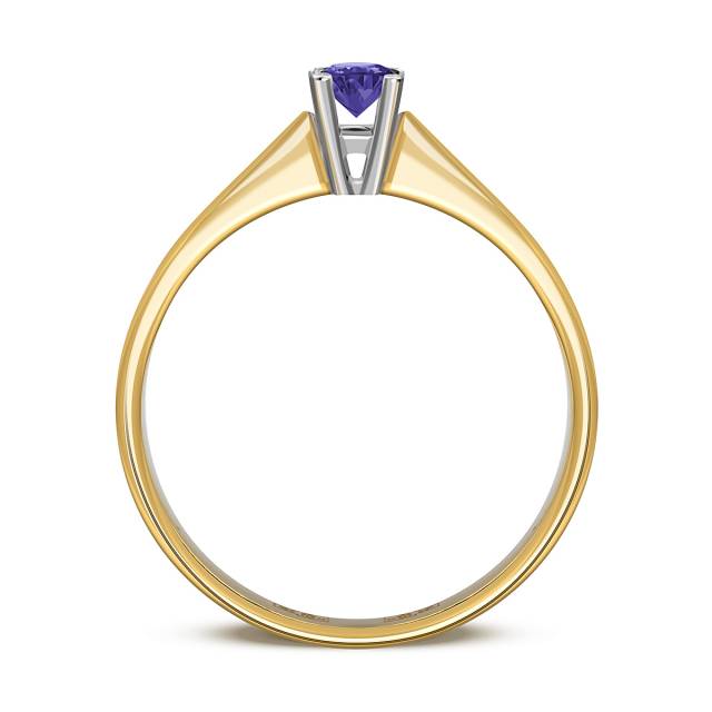 Помолвочное кольцо из комбинированного золота с танзанитом (045275)