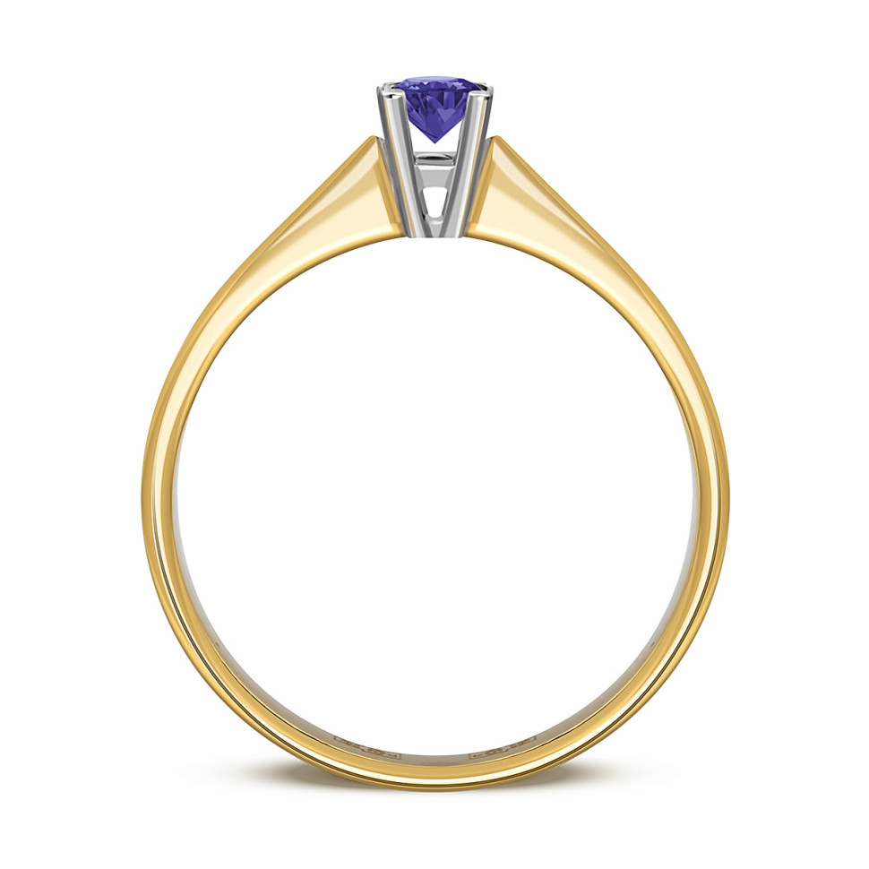 Помолвочное кольцо из комбинированного золота с танзанитом (045275)