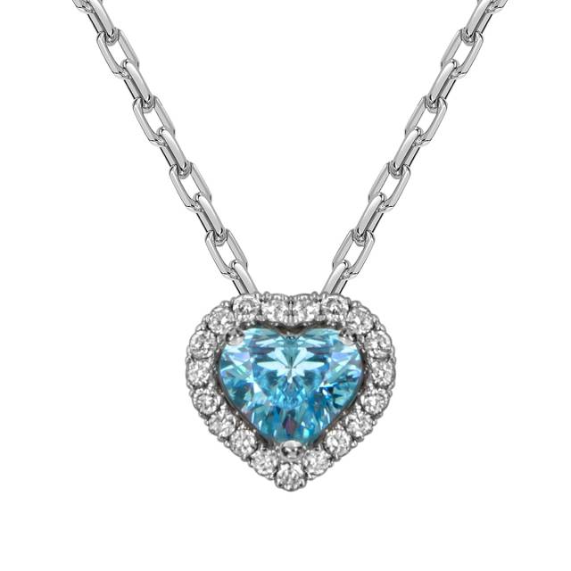 Колье из белого золота с бриллиантами Сердце (060209)