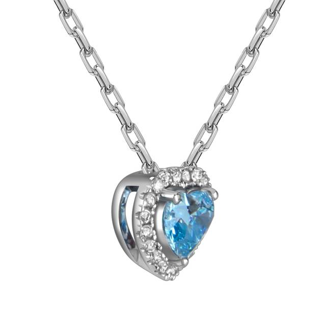 Колье из белого золота с бриллиантами "Сердце" (060209)