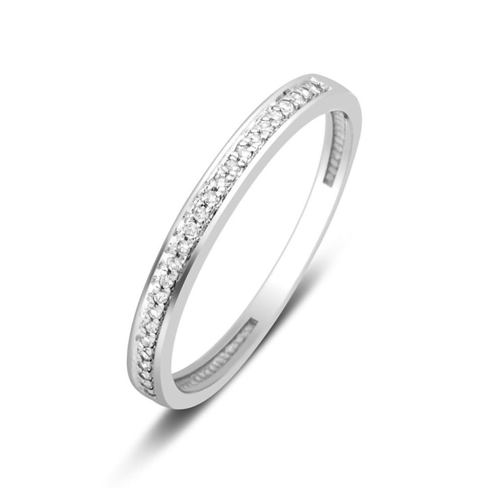 Обручальное кольцо из белого золота с бриллиантами (024015)