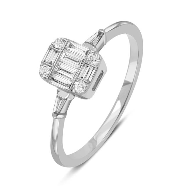 Кольцо из белого золота с бриллиантами (042732)