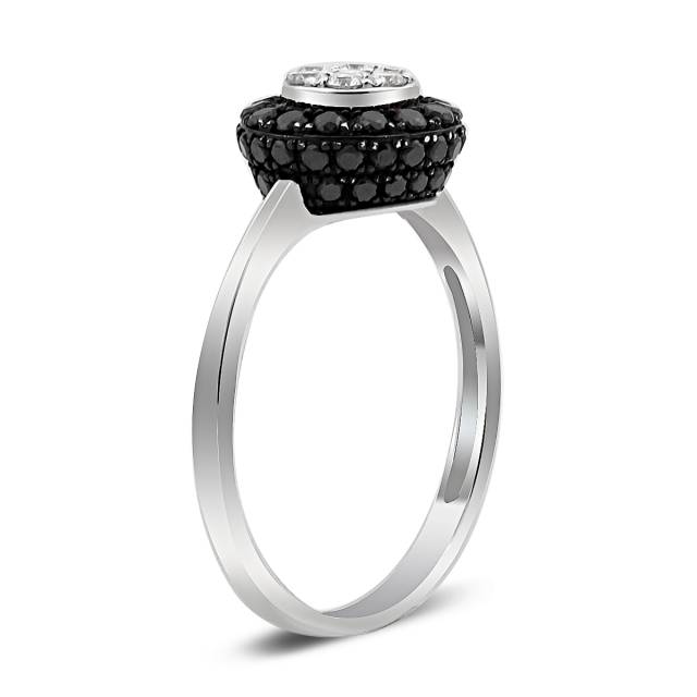 Кольцо из белого золота с бриллиантами (018405)