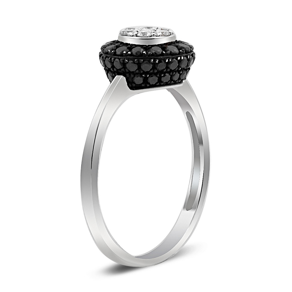 Кольцо из белого золота с бриллиантами (018405)