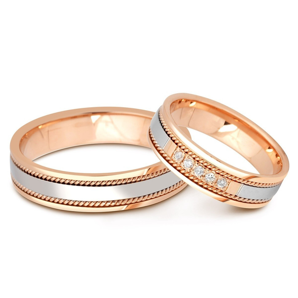 Обручальное кольцо из комбинированного золота (010437)