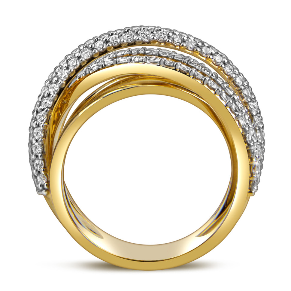 Кольцо из жёлтого золота с бриллиантами  (059112)