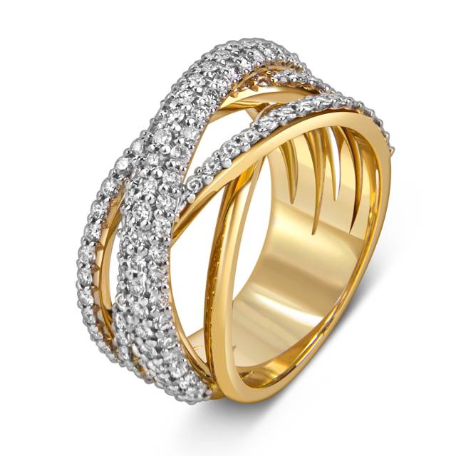 Кольцо из жёлтого золота с бриллиантами  (059112)