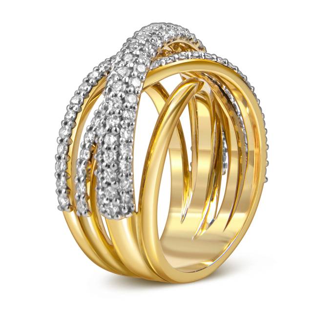 Кольцо из жёлтого золота с бриллиантами  (059112)