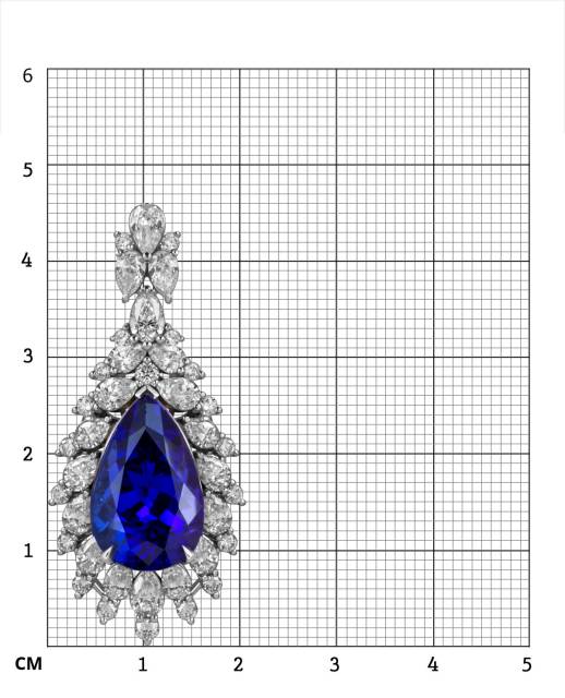 Кулон из белого золота с бриллиантами и танзанитом (054132)