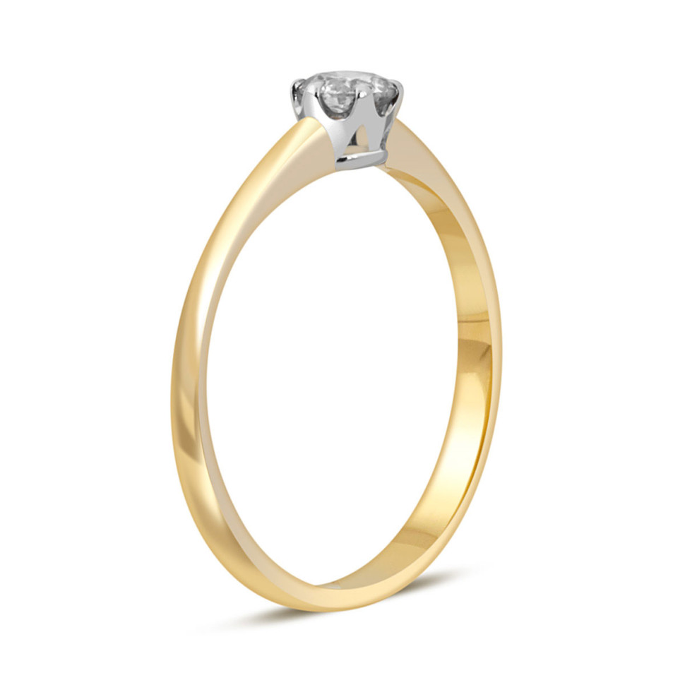 Помолвочное кольцо из жёлтого золота с бриллиантом (043632)