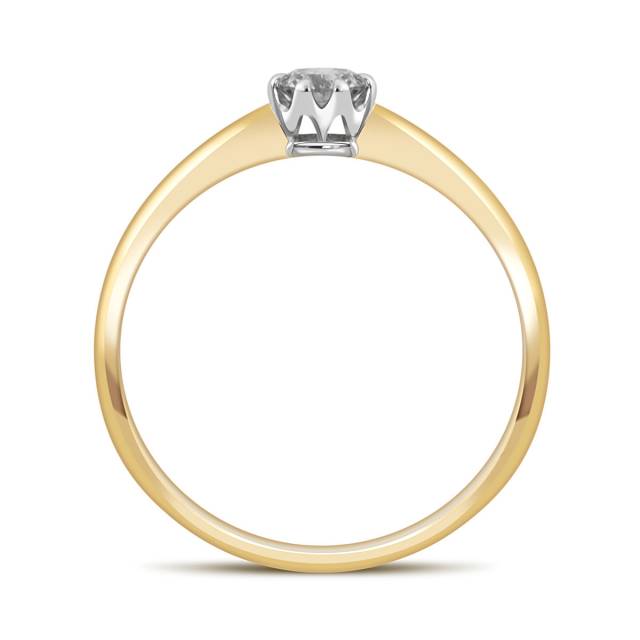 Помолвочное кольцо из жёлтого золота с бриллиантом (043632)