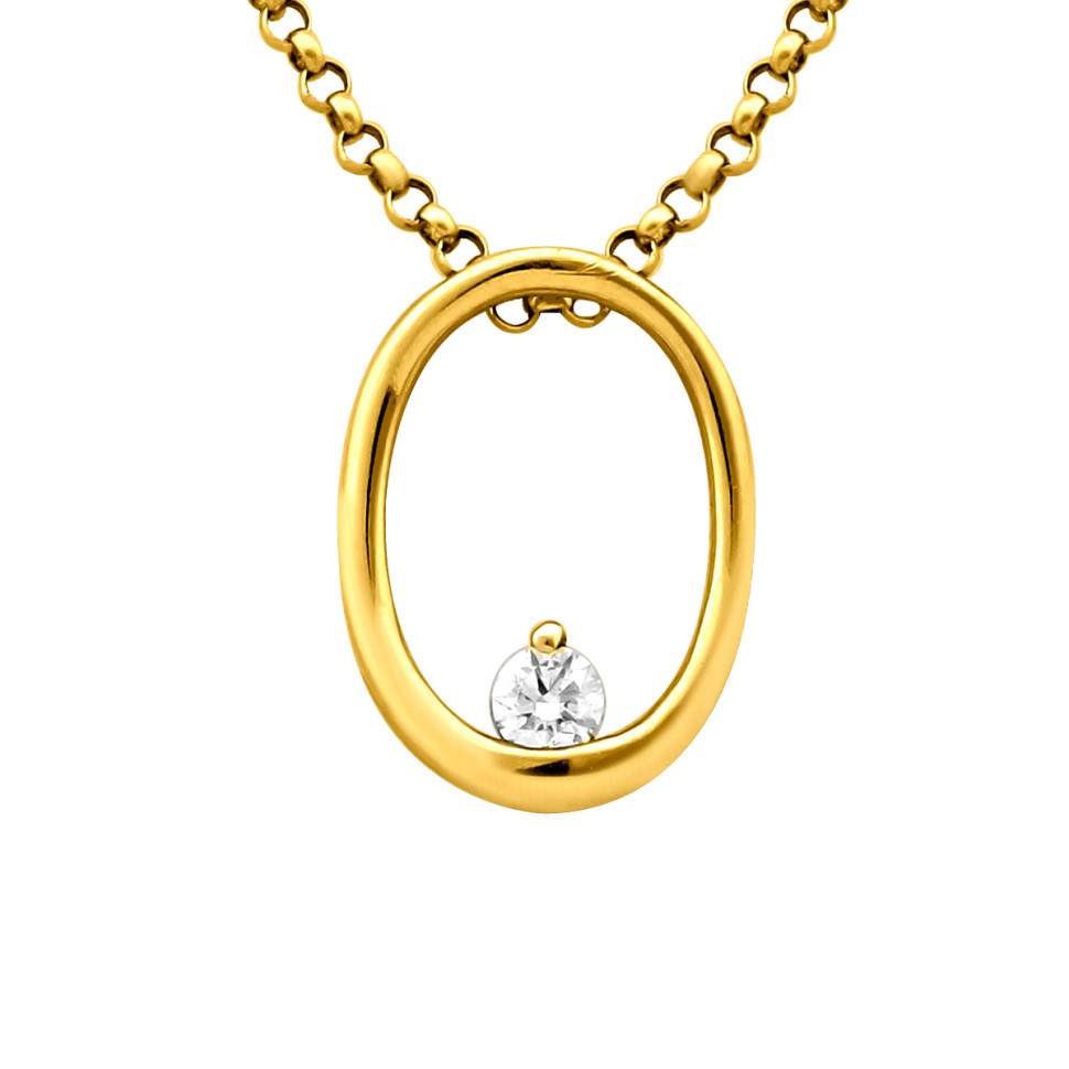 Колье из жёлтого золота бриллиантами (017721)