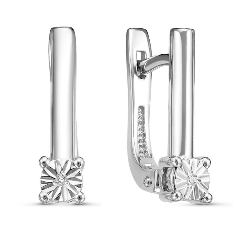 Серьги из белого золота с бриллиантами (052991)