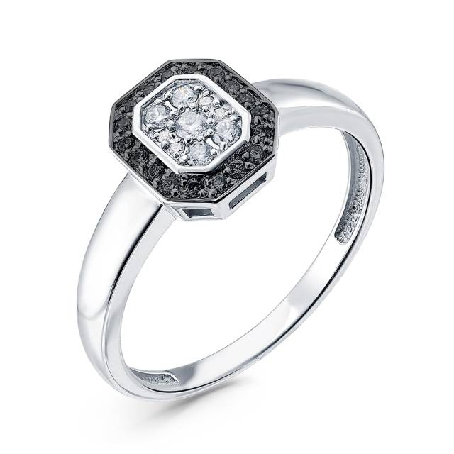 Кольцо из белого золота с бриллиантами  (061729)