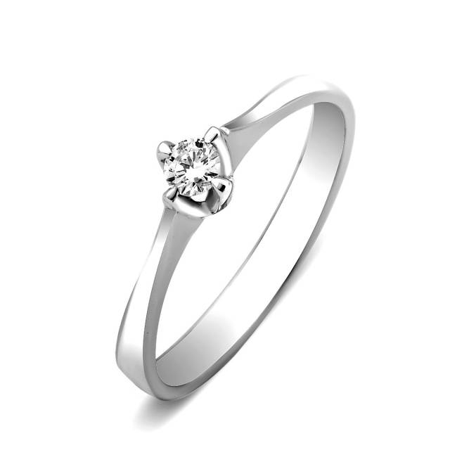 Помолвочное кольцо из белого золота с бриллиантом (016824)