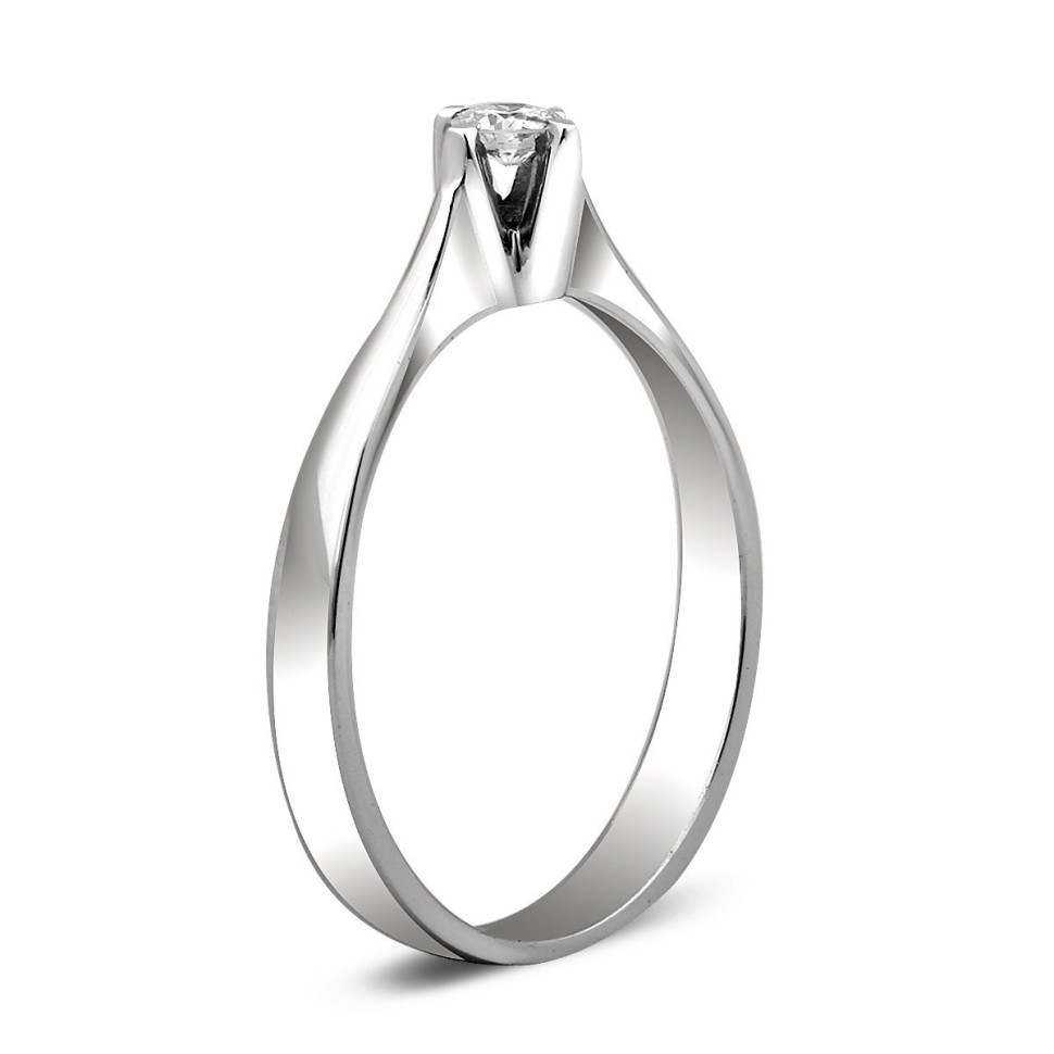 Помолвочное кольцо из белого золота с бриллиантом (016824)