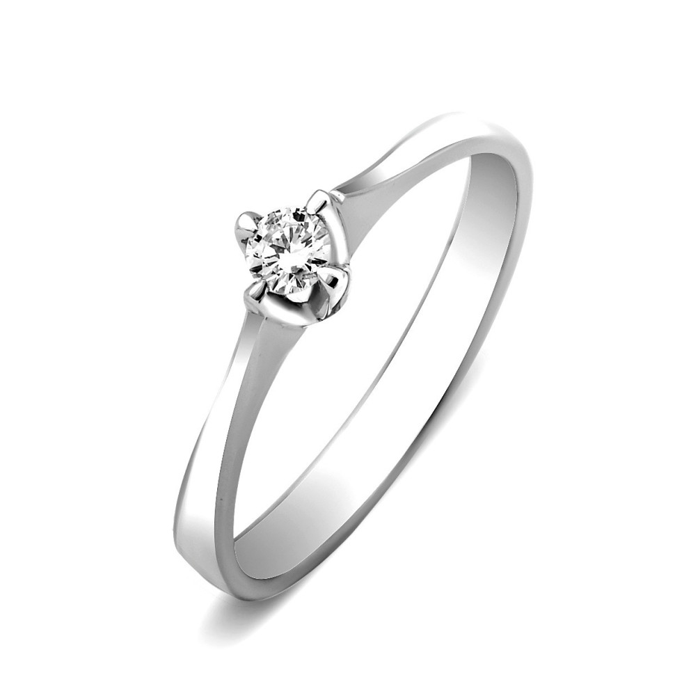 Помолвочное кольцо из белого золота с бриллиантом (016824)