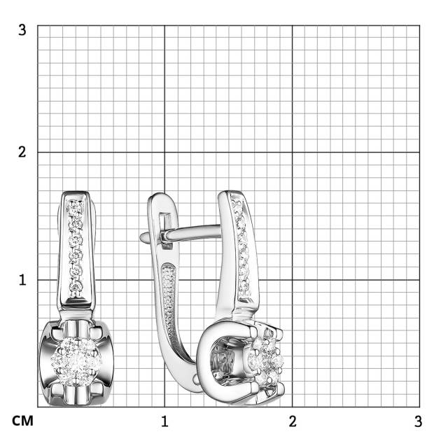 Серьги из белого золота с бриллиантами (059047)