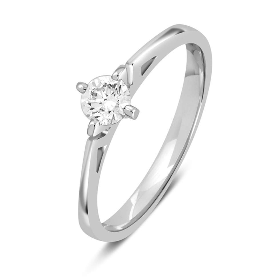 Помолвочное кольцо из белого золота с бриллиантами (044471)