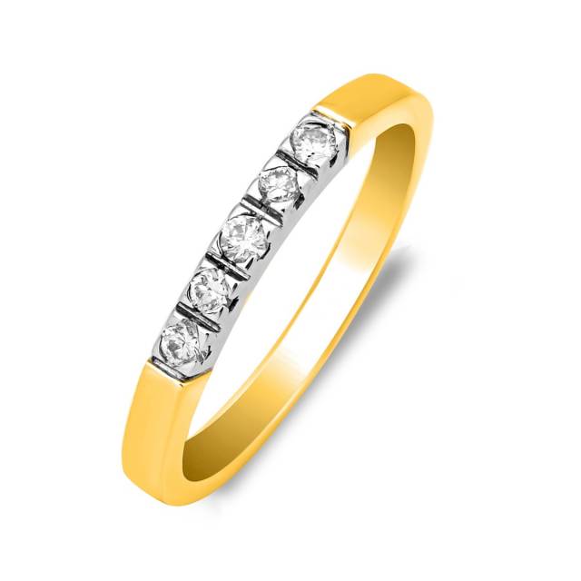 Кольцо из комбинированного золота с бриллиантами (013772)